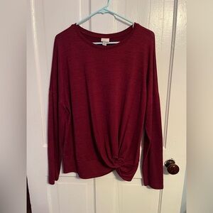 a new day Women's Maroon Twist Hem Sweatshirt